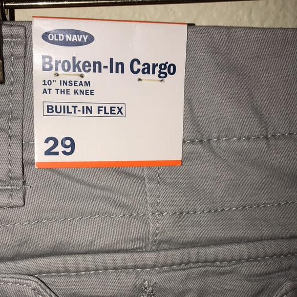 Old Navy Broken-In Cargo Shorts, Grey, Sz 29, NWT! - Picture 4 of 12